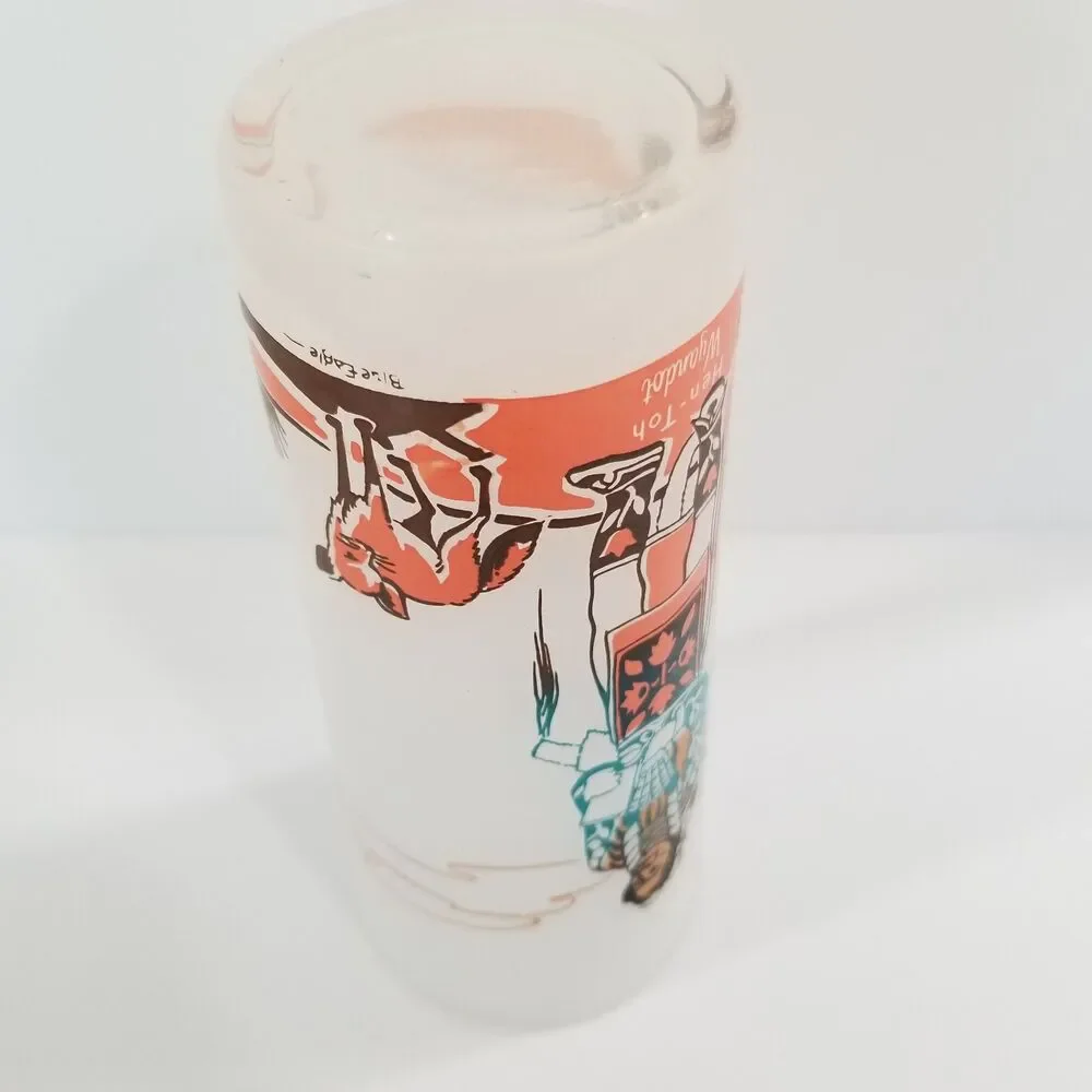 Vintage Blue Eagle Hen-Toh Wyandot Knox Oil Glass – Oklahoma Indians